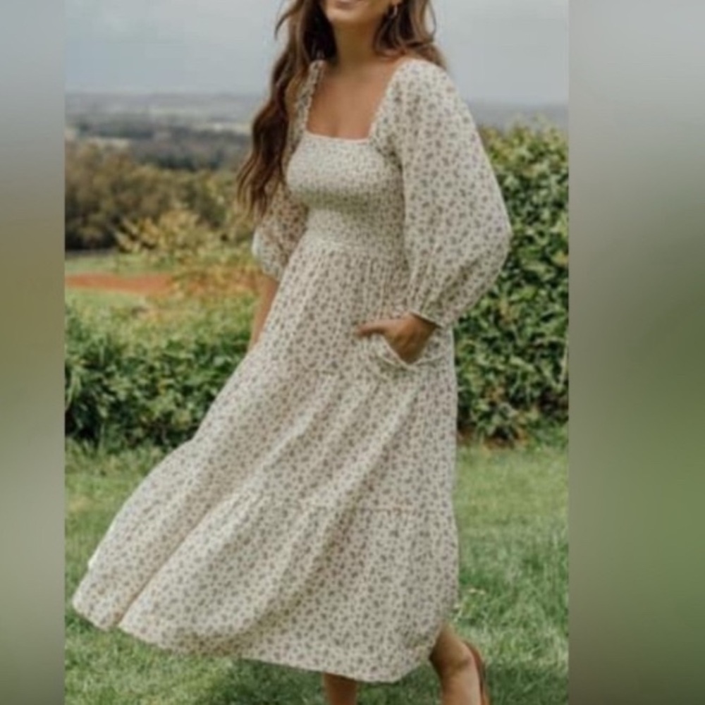 Neuflora Vermont Cream Floral Dress